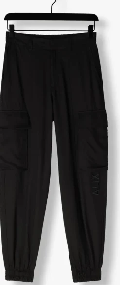 zwarte alix the label cargobroeken ladies woven twill cargo shorts