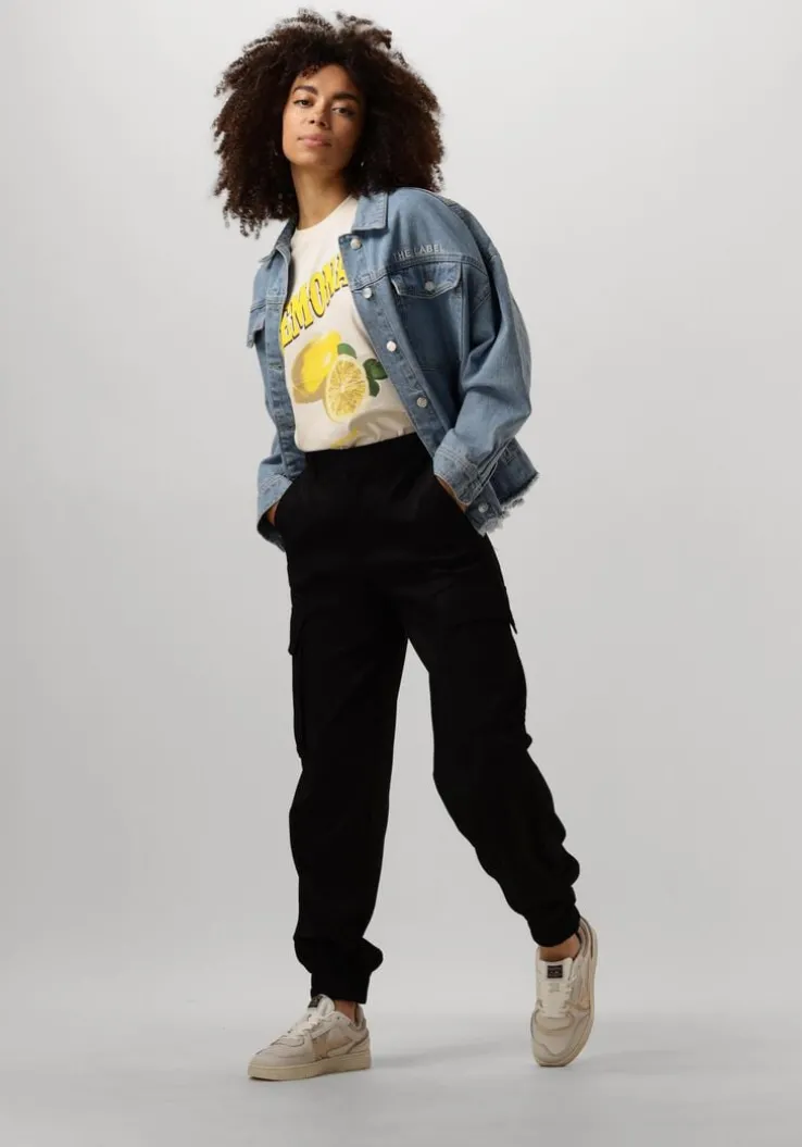 zwarte alix the label cargobroeken ladies woven twill cargo shorts