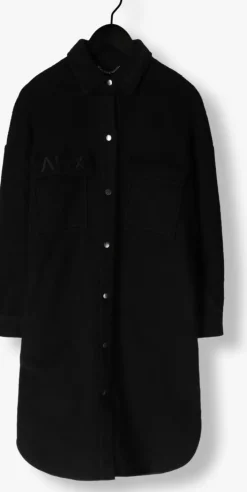 zwarte alix the label mantel ladies woven long felted wool jacket