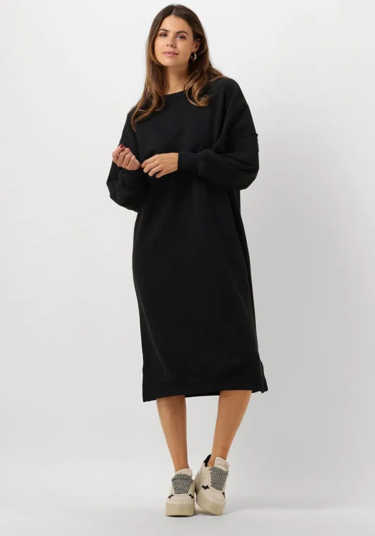 zwarte alix the label midi jurk ladies knitted midi sweat dress