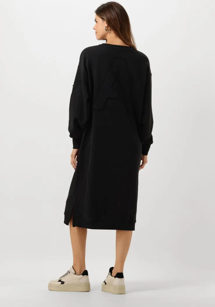 zwarte alix the label midi jurk ladies knitted midi sweat dress