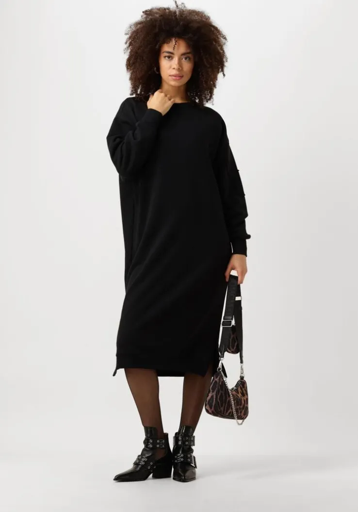 zwarte alix the label midi jurk ladies knitted midi sweat dress