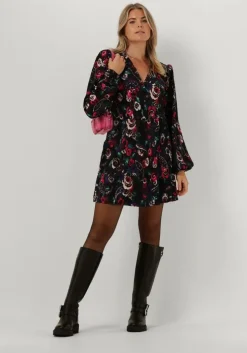 zwarte alix the label mini jurk paisley flower dress