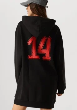 zwarte alix the label mini jurk ladies knitted hooded sweat