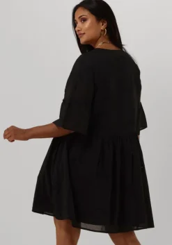 zwarte alix the label mini jurk ladies woven broderie a-line dress