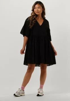 zwarte alix the label mini jurk ladies woven broderie a-line dress