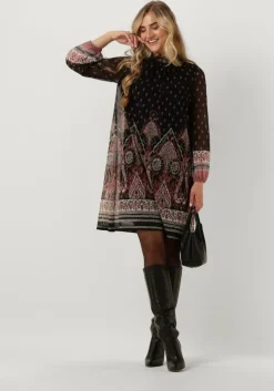 zwarte ana alcazar midi jurk dress lace neck