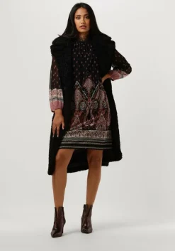 zwarte ana alcazar midi jurk dress lace neck