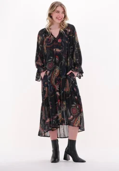 zwarte ana alcazar midi jurk dress puff sleeves öko-tex 100