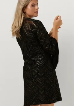 zwarte ana alcazar mini jurk 60s dress fringes