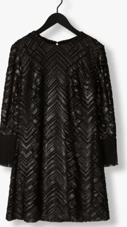 zwarte ana alcazar mini jurk 60s dress fringes