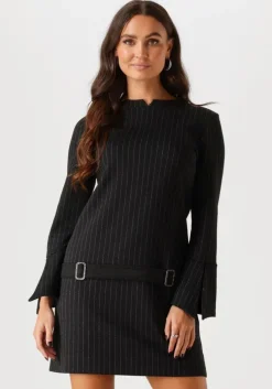 zwarte ana alcazar mini jurk a dress pinstripe