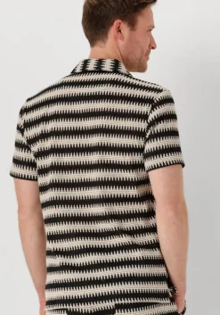 zwarte anerkjendt casual overhemd akkurt struc stripe s/s shirt