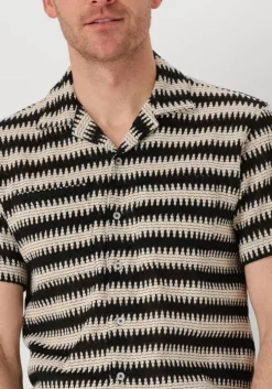zwarte anerkjendt casual overhemd akkurt struc stripe s/s shirt