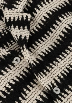 zwarte anerkjendt casual overhemd akkurt struc stripe s/s shirt