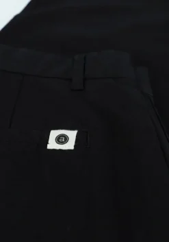 zwarte anerkjendt chino akjulius cotton pleat pant