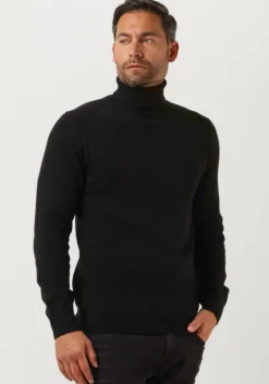 zwarte anerkjendt coltrui aknico solid roll neck lambswool