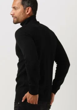 zwarte anerkjendt coltrui aknico solid roll neck lambswool