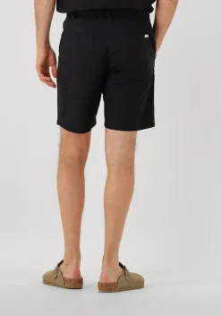 zwarte anerkjendt korte broek aklt james cot/linen ela shorts