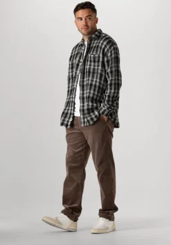 zwarte anerkjendt overshirt aklouis structure check shirt