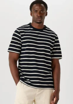 zwarte anerkjendt t-shirt akkikki frotte stripe tee