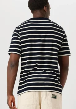 zwarte anerkjendt t-shirt akkikki frotte stripe tee