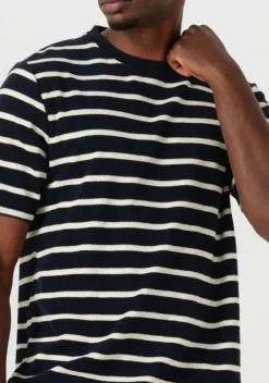 zwarte anerkjendt t-shirt akkikki frotte stripe tee