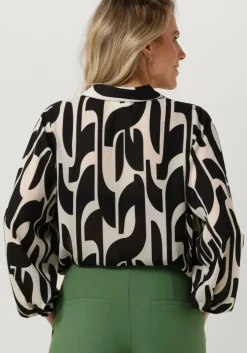 zwarte another label blouses macy graphic shirt l/s