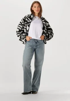 zwarte another label faux fur jas sari jacket l/s