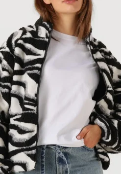 zwarte another label faux fur jas sari jacket l/s