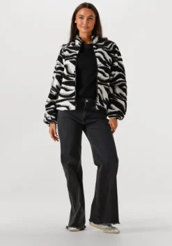 zwarte another label faux fur jas sari jacket l/s