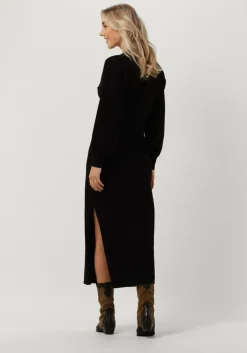 zwarte another label midi jurk elaine dress l/s