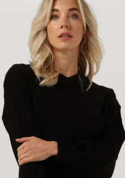 zwarte another label midi jurk elaine dress l/s