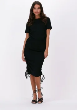 zwarte another label midi jurk olive dress