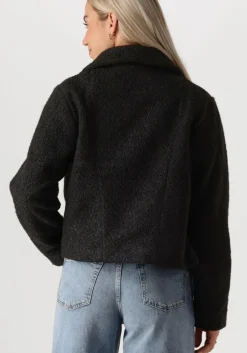 zwarte another label teddy jas juliet biker jacket