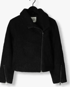 zwarte another label teddy jas juliet biker jacket