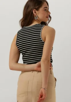 zwarte another label top abelia stripe top s/l