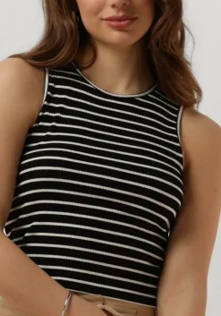 zwarte another label top abelia stripe top s/l
