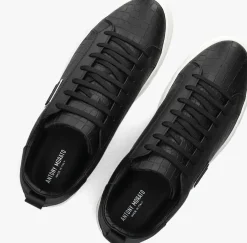zwarte antony morato lage sneakers leather bold