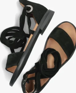 zwarte ayana platte sandalen m05084