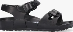 zwarte birkenstock platte sandalen rio kids eva