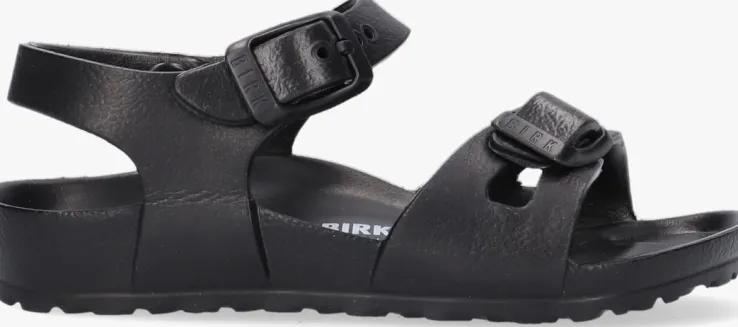 zwarte birkenstock platte sandalen rio kids eva