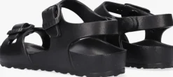 zwarte birkenstock platte sandalen rio kids eva