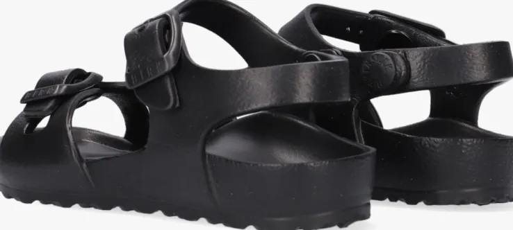 zwarte birkenstock platte sandalen rio kids eva
