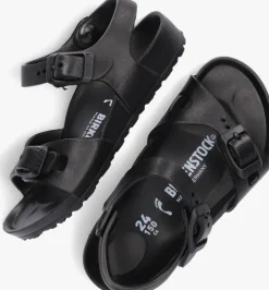 zwarte birkenstock platte sandalen rio kids eva