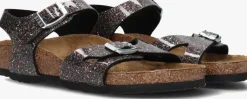 zwarte birkenstock platte sandalen rio