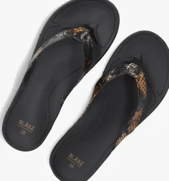 zwarte blasz teenslippers bella 2402