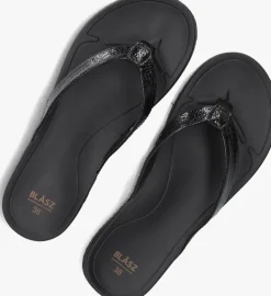 zwarte blasz teenslippers bella 2402