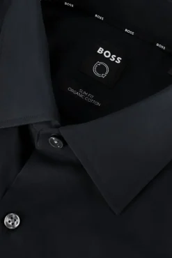 zwarte boss black klassiek overhemd h-hank-kent0c1-214