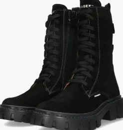 zwarte braqeez veterboots lotte london